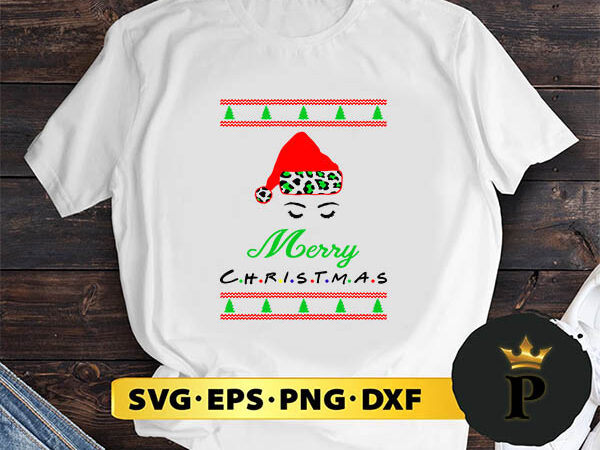 Merry christmas leopard santa hat svg, merry christmas svg, xmas svg png dxf eps t shirt designs for sale