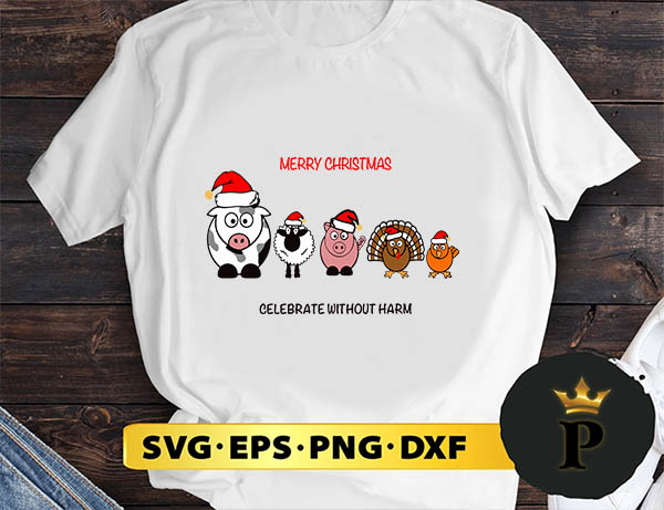 Merry Christmas Vegan Animals SVG, Merry Christmas SVG, Xmas SVG PNG DXF EPS