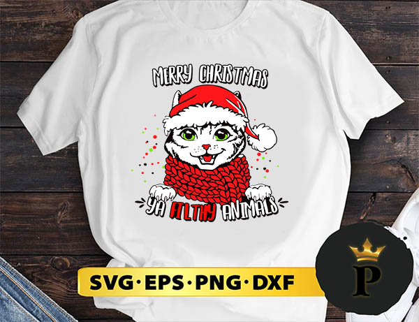 Merry Christmas Ya Filthy Animals SVG, Merry Christmas SVG, Xmas SVG PNG DXF EPS