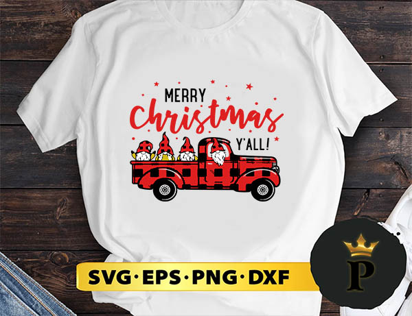 Merry Christmas Y'all Gnome SVG, Merry Christmas SVG, Xmas SVG PNG DXF EPS