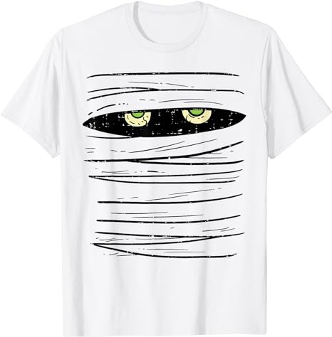 Mummy Wrap Eyes Costume Funny Scary Halloween Men Women Kids T-Shirt png file