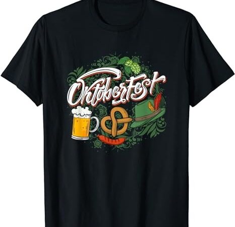 Oktoberfest t shirt funny beer hat pretzel and edelweiss t-shirt png file