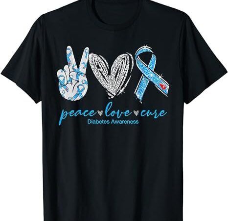 Peace love cure diabetes awareness t-shirt