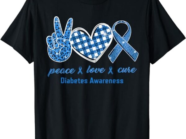 Peace love cure leopard diabetes awareness survivors gifts t-shirt