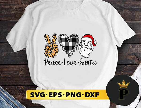 Peace pove Santa Christmas SVG, Merry Christmas SVG, Xmas SVG PNG DXF EPS