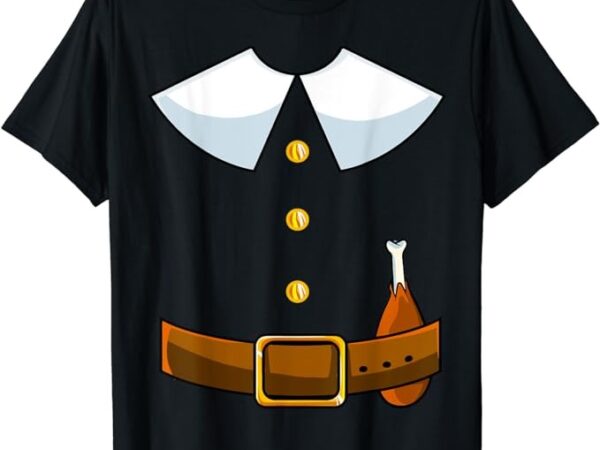 Pilgrim costume collar thanksgiving turkey day men boys t-shirt