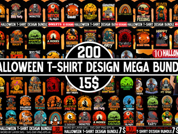 Halloween t-shirt design mega bundle