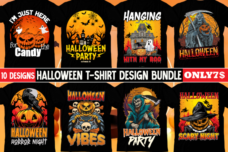 Halloween T-shirt Design Mega Bundle