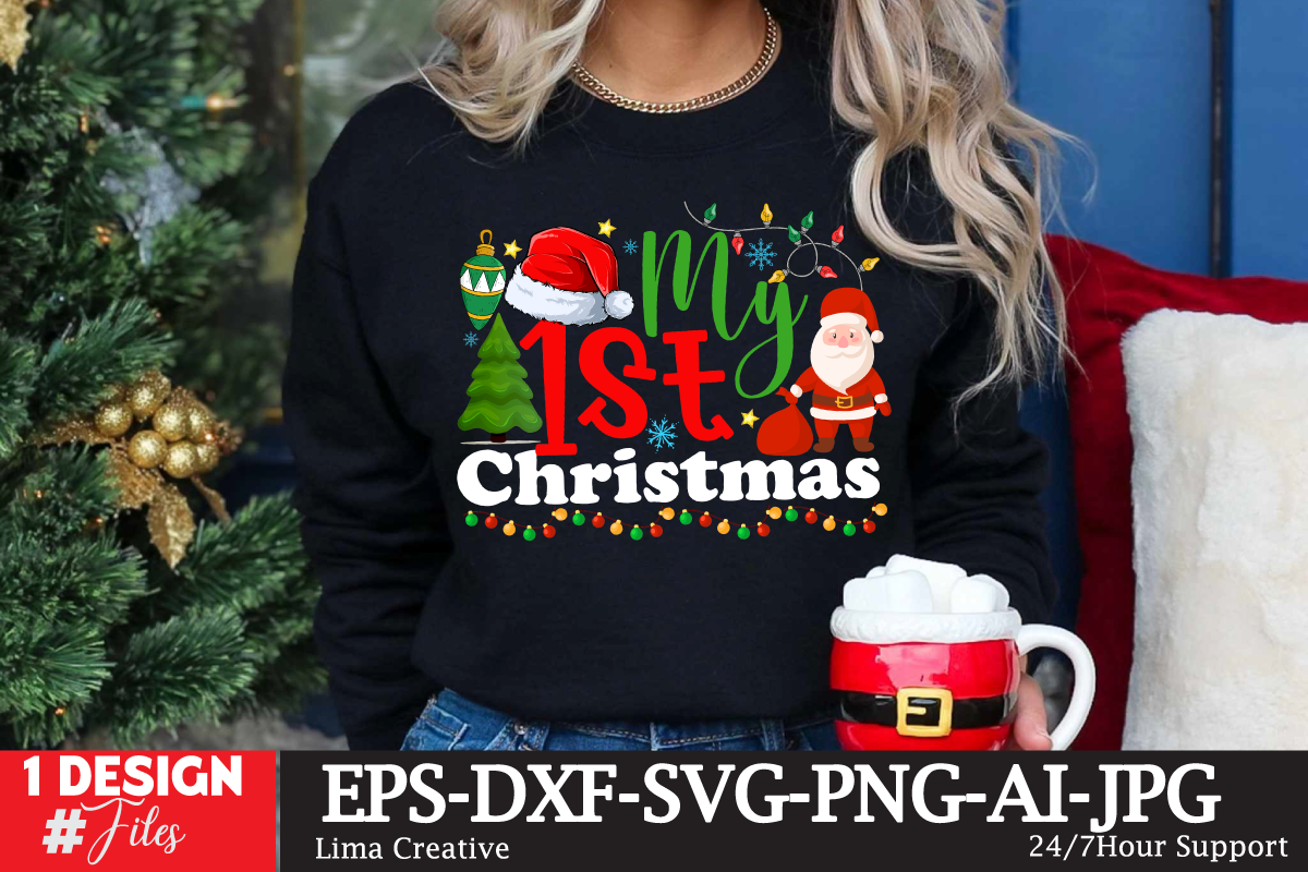 My 1St Christmas T-shirt Design, Winter SVG Bundle, Christmas Svg