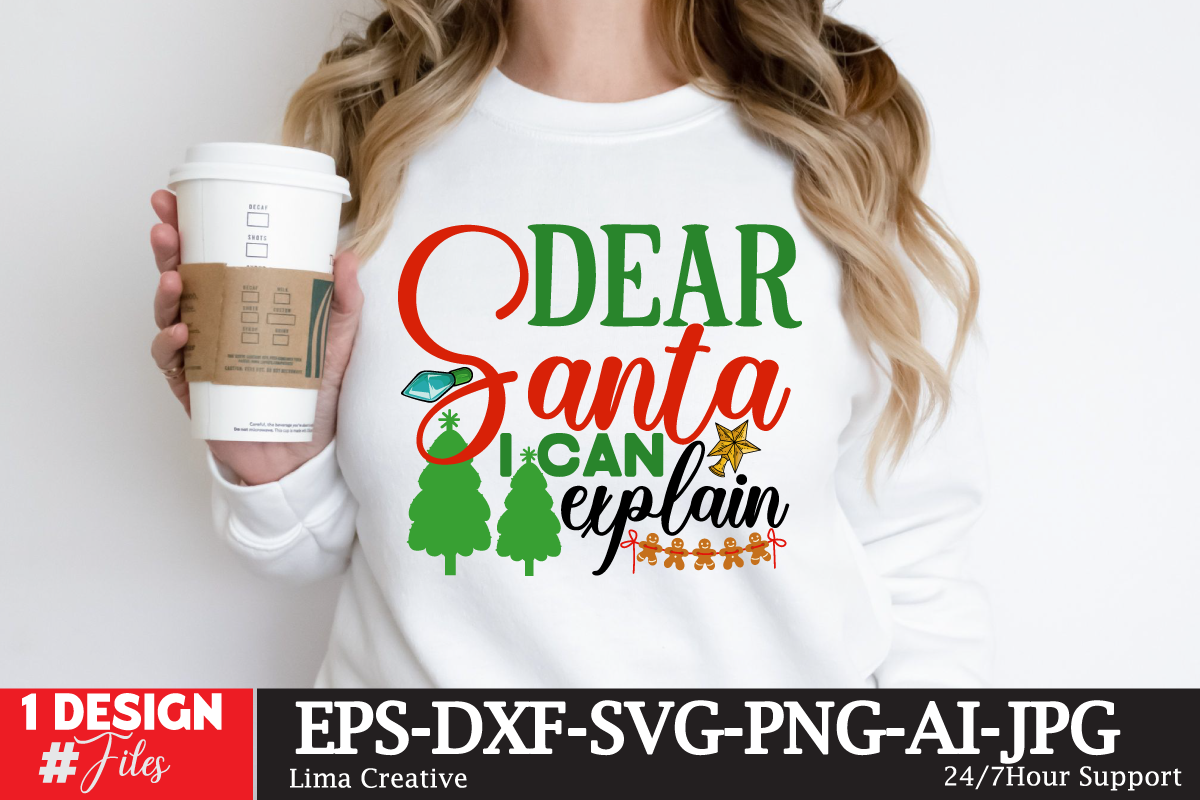 Dear Santa I Can Explain T-shirt Design, Winter SVG Bundle, Christmas