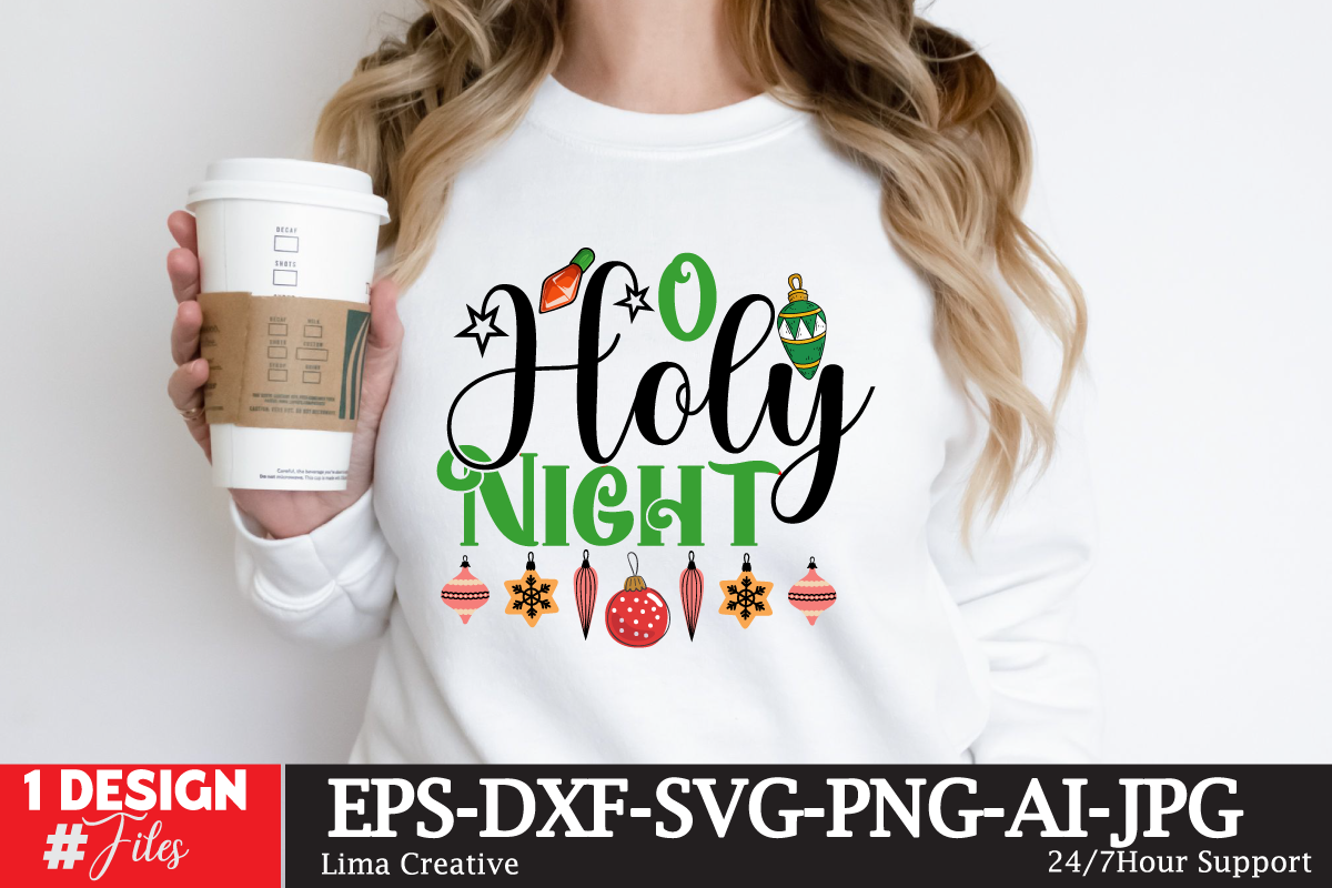 o Holy Night T-shirt Design, Winter SVG Bundle, Christmas Svg, Winter