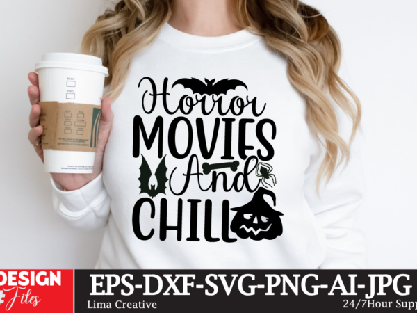 Horror movies and chill svg cute file,mega halloween bundle 2, 130 designs, heather roberts art bundle, halloween svg, fall svg, thanksgiving svg, cut files cricut, silhouette mega halloween bundle 2,