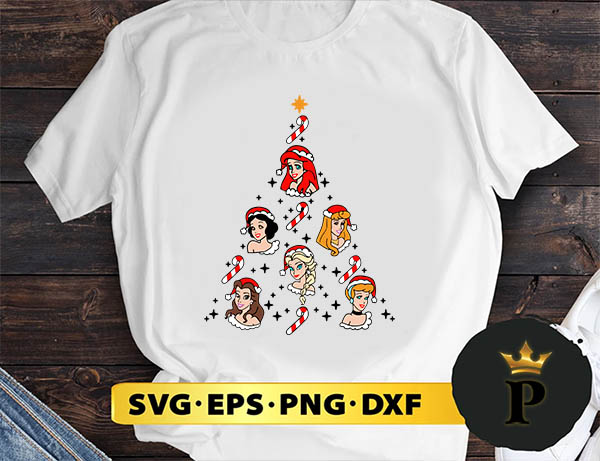 Princess Christmas Tree SVG, Merry Christmas SVG, Xmas SVG PNG DXF EPS