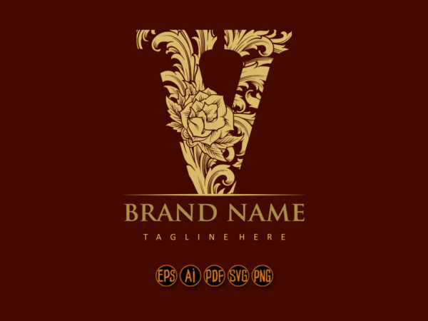 Regal lettering v initial monogram logo t shirt design online