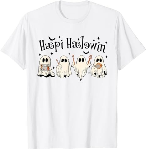 Retro Ghosts Speech Therapy Halloween Spooky SLP Women T-Shirt PNG File