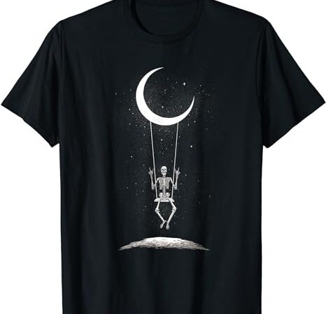 Rock on skeleton hands halloween moon band tee rock and roll t-shirt png file