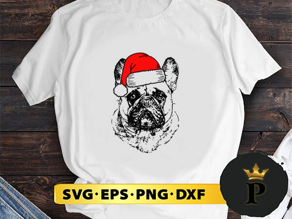 Santa bulldog christmas svg, merry christmas svg, xmas svg png dxf eps t shirt template vector