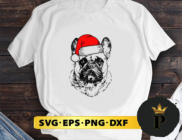 Santa Bulldog Christmas SVG, Merry Christmas SVG, Xmas SVG PNG DXF EPS