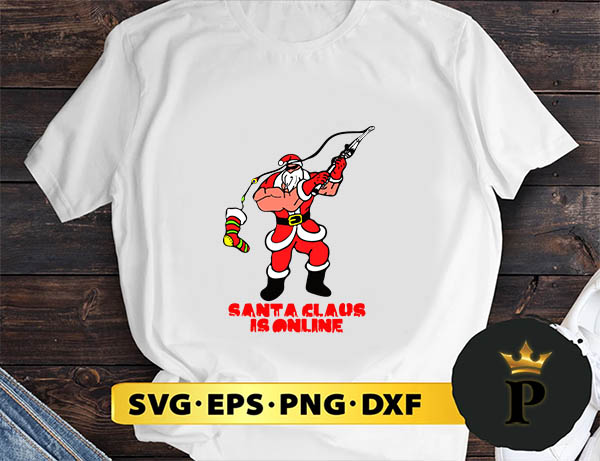 Santa Claus Is Online SVG, Merry Christmas SVG, Xmas SVG PNG DXF EPS