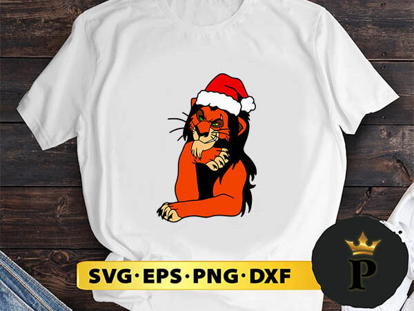 Scar santa claus hat the lion king svg, merry christmas svg, xmas svg png dxf eps t shirt template vector