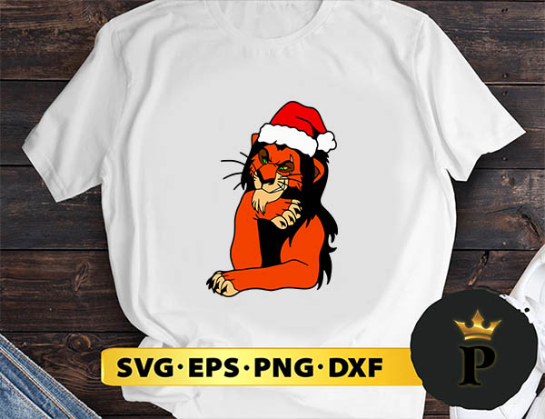 Scar Santa Claus Hat The Lion King SVG, Merry Christmas SVG, Xmas SVG PNG DXF EPS