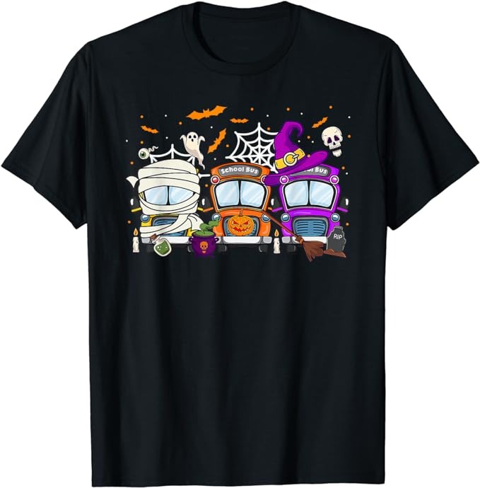 School Bus Funny Halloween Thanksgiving Christmas Bus Driver T-Shirt