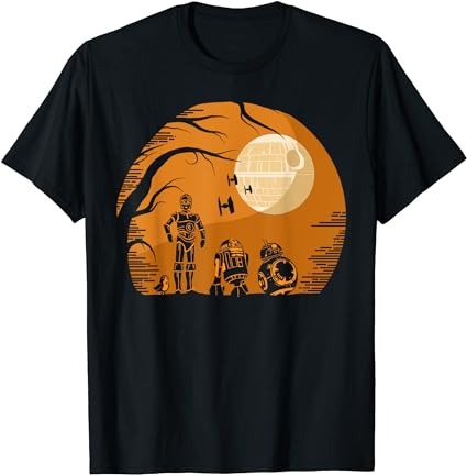 Star wars droids halloween orange hue death star portrait t-shirt png file