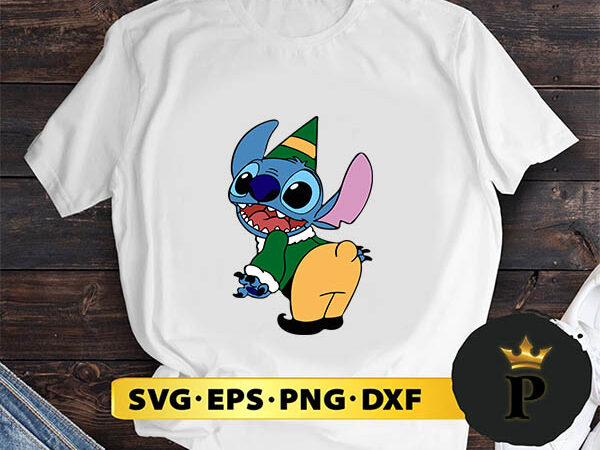 Stitch christmas elf cosplay svg, merry christmas svg, xmas svg png dxf eps t shirt template vector