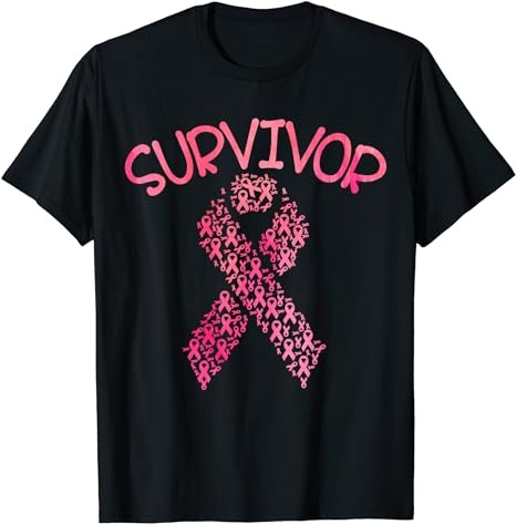 Survivor Pink Ribbon Won Breast Cancer Awareness T-Shirt PNG File