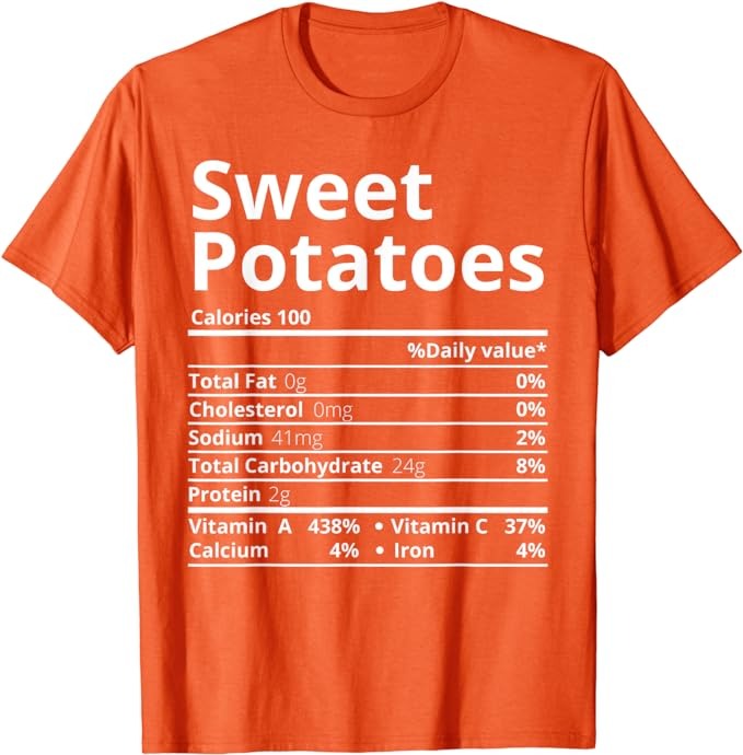 Sweet Potato Nutrition Facts Family Thanksgiving Christmas T-Shirt