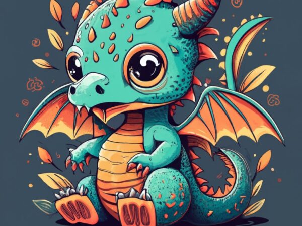 T-shirt design baby dragon png file