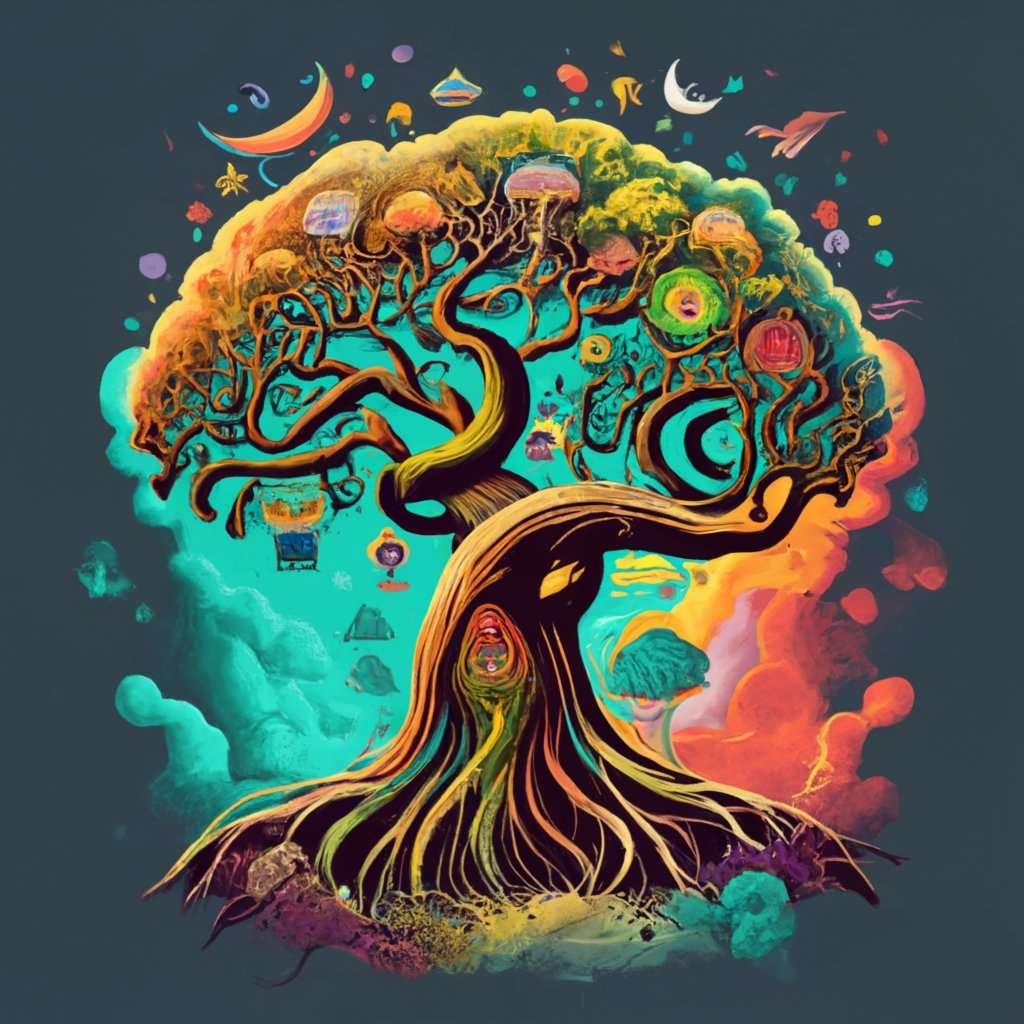 T-shirt design cabbala tree of life , painting, dark fantasy PNG File ...