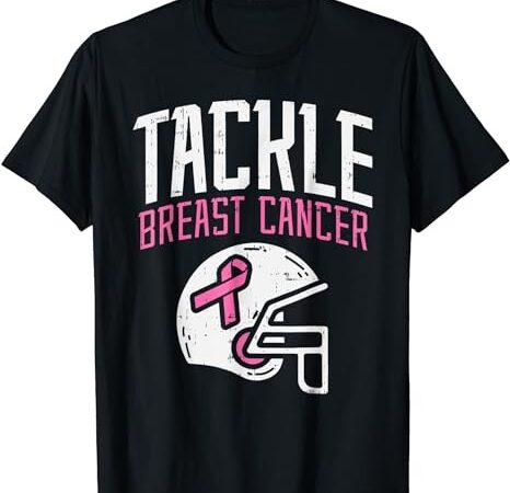 Tackle football pink ribbon breast cancer awareness boys kid t-shirt