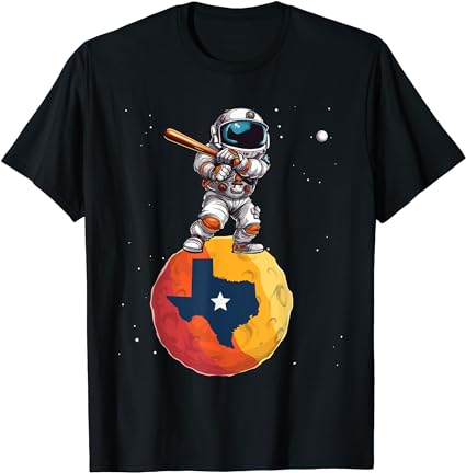 Texas 1965 houston city space dabbing astronaut t-shirt