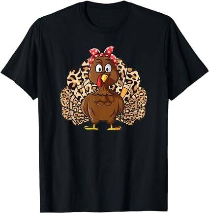 Thanksgiving leopard turkey thanksgiving autumn fall season t-shirt