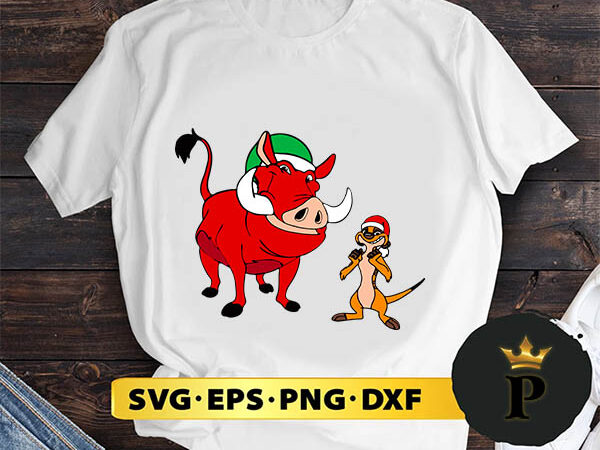 Timon and pumba christmas svg, merry christmas svg, xmas svg png dxf eps t shirt designs for sale