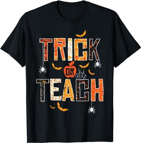 Trick Or Teach Retro Halloween Teacher Women Men Costume T-Shirt PNG File