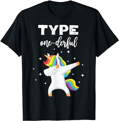 Type Onederful Dabbing Unicorn Diabetes Awareness Kids T-Shirt