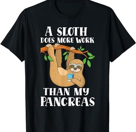 Type onederful lazy cute sloth type 1 diabetes awareness t-shirt png file