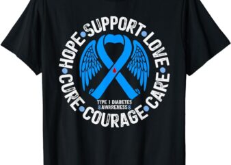 Type1 Diabetes Awareness Support Family Diabetes Awareness T-Shirt