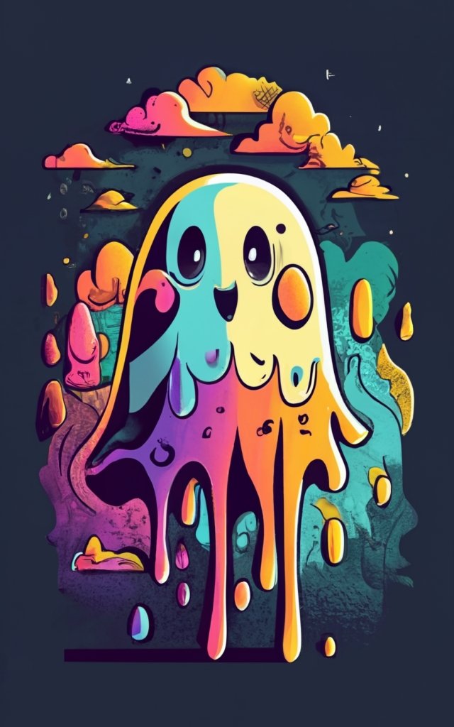 t shirt design of a minimal ghost character masterpiece PNG File - Buy ...
