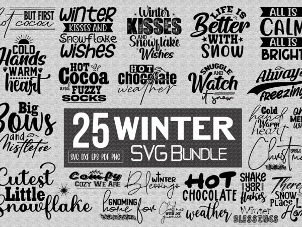 Winter svg bundle t shirt design for sale