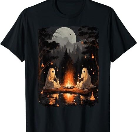 Vintage ghost book reading camping gothic halloween teachers t-shirt png file