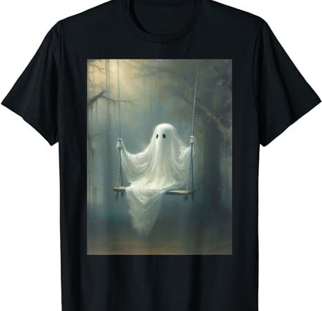 Vintage halloween costume ghost swing in the forest gothic t-shirt png file