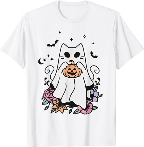 Vintage Halloween Ghost Cat Cute Cat In Ghost Costumes T-Shirt PNG File ...