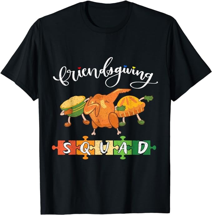 Vintage Happy Friendsgiving Squad Thanksgiving Turkey Trot T-Shirt