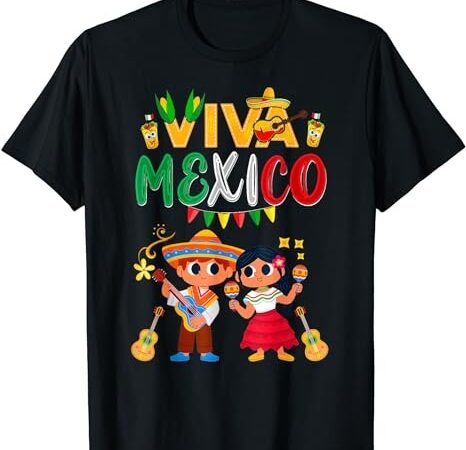 Viva mexico boys girl maracas guitar mexican independence t-shirt png file