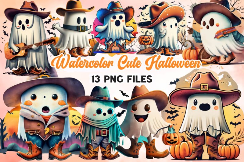 Watercolor Cute Halloween Sublimation