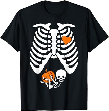 Women Skeleton Shirts, Pregnancy Announcement Mom Halloween T-Shirt PNG ...