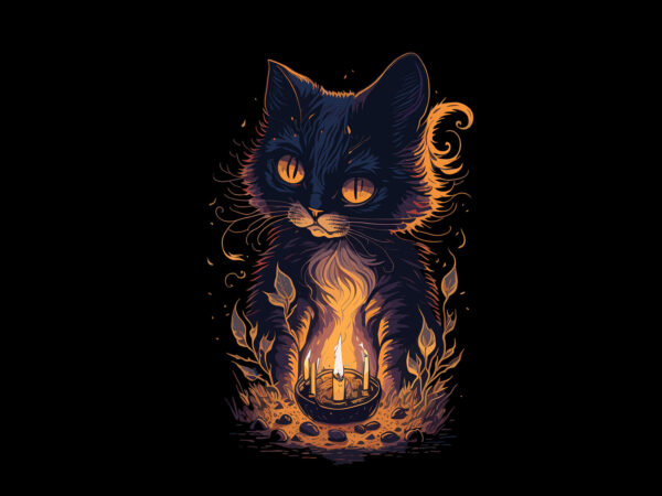 Catp spooky halloween tshirt design